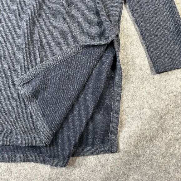 Clara Sun Woo Tunic Top Womens Medium Cowl Neck Rib Knit Blue Made In USA - Picture 3 of 8